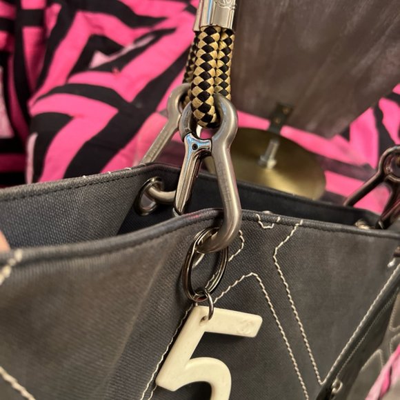 Chanel No. 5 Cruise Line Heavy Blue-Grey Canvas Super Good Condition - Picture 3 of 11